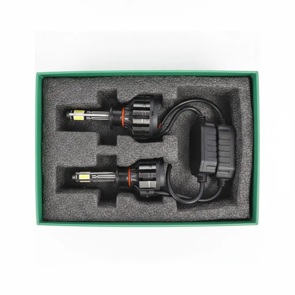 AI Generated AMPOLLETA H7 TURBO LED EN CAJA - FONDO BLANCO