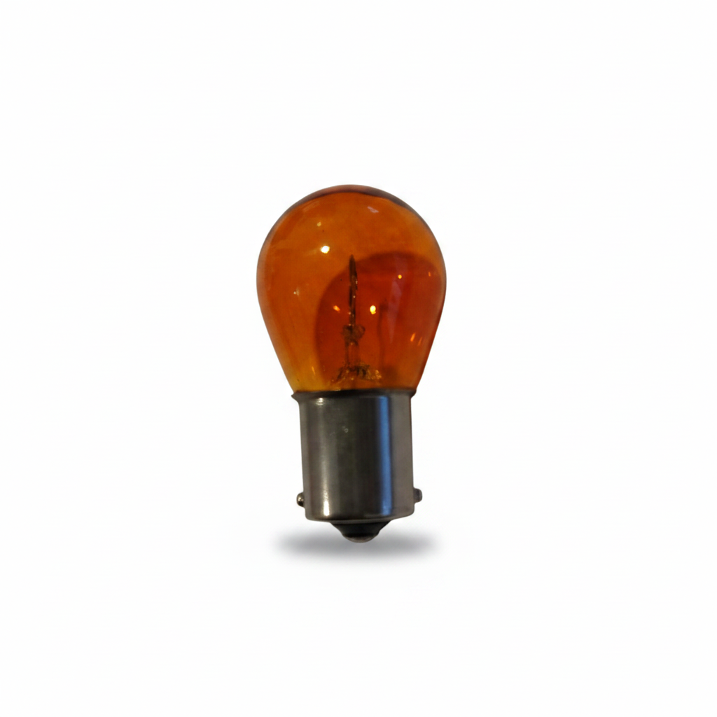 11. AMPOLLETA AMBAR 1 CONTACTO PATA PAREJA BA15S 12V 21W AMB